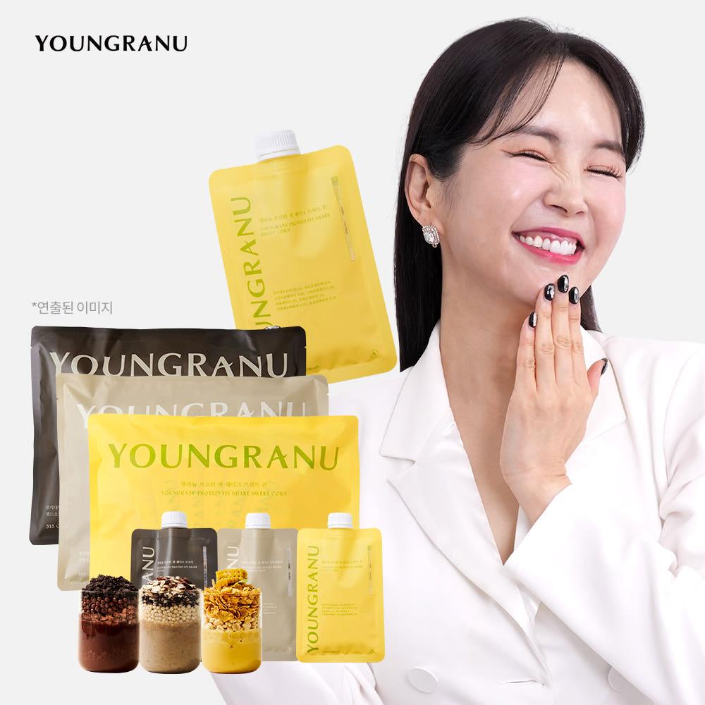 영라뉴 프로틴 핏 쉐이크 곡물흑임자맛 & 코코아맛 & 스위트콘맛 - 장영란 단백질 영란뉴 파우치형 파우더 한 끼