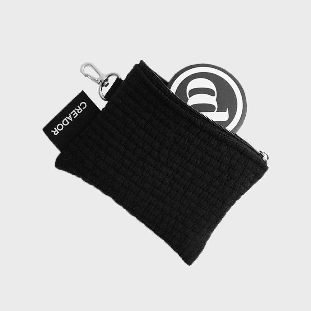 black quilting mini zipper pouch