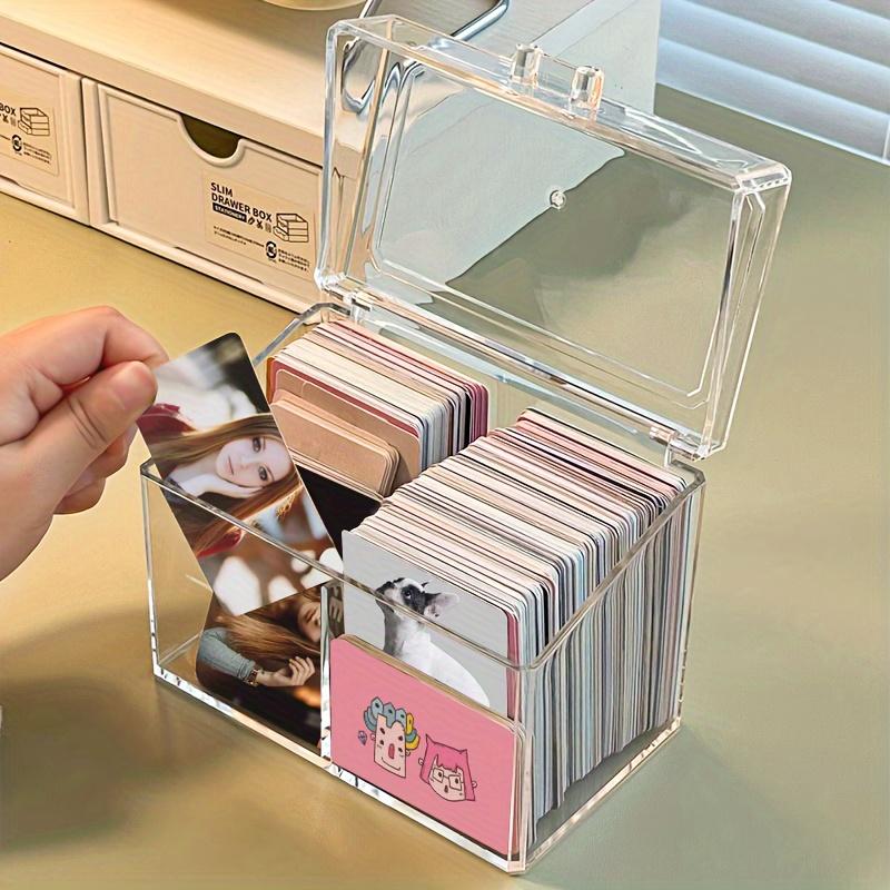 1pc 카드 보관 상자, 아크릴 투명 상자, 보석 보관 상자, 화장품 보관 상자, 명함 폴더 상자