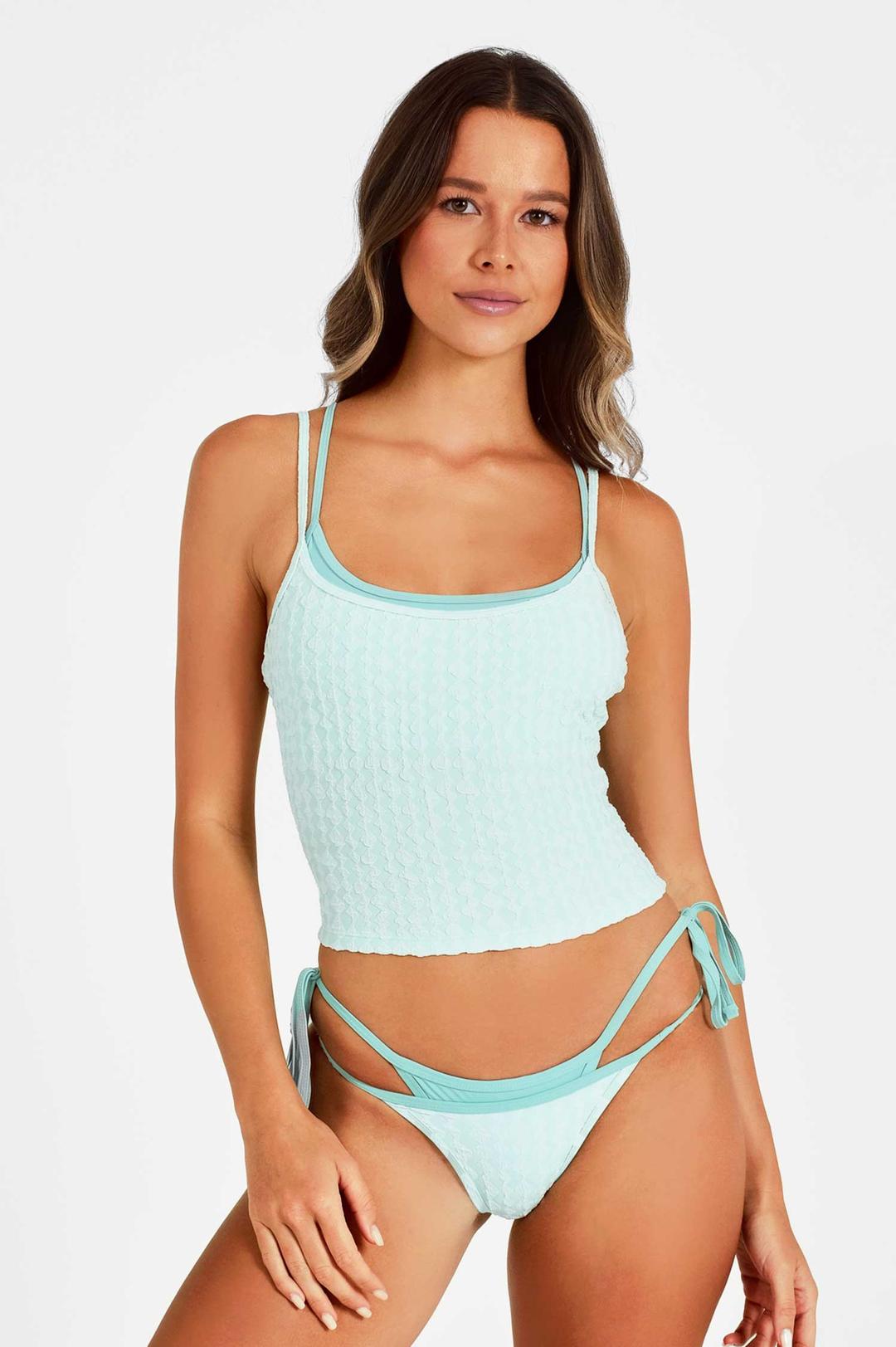 Gemini Double-Layer Tankini Top / Peppermint Jacquard - XS