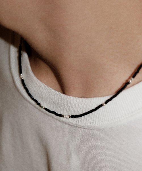러브 스키니 비즈 네크리스 블랙 (M)