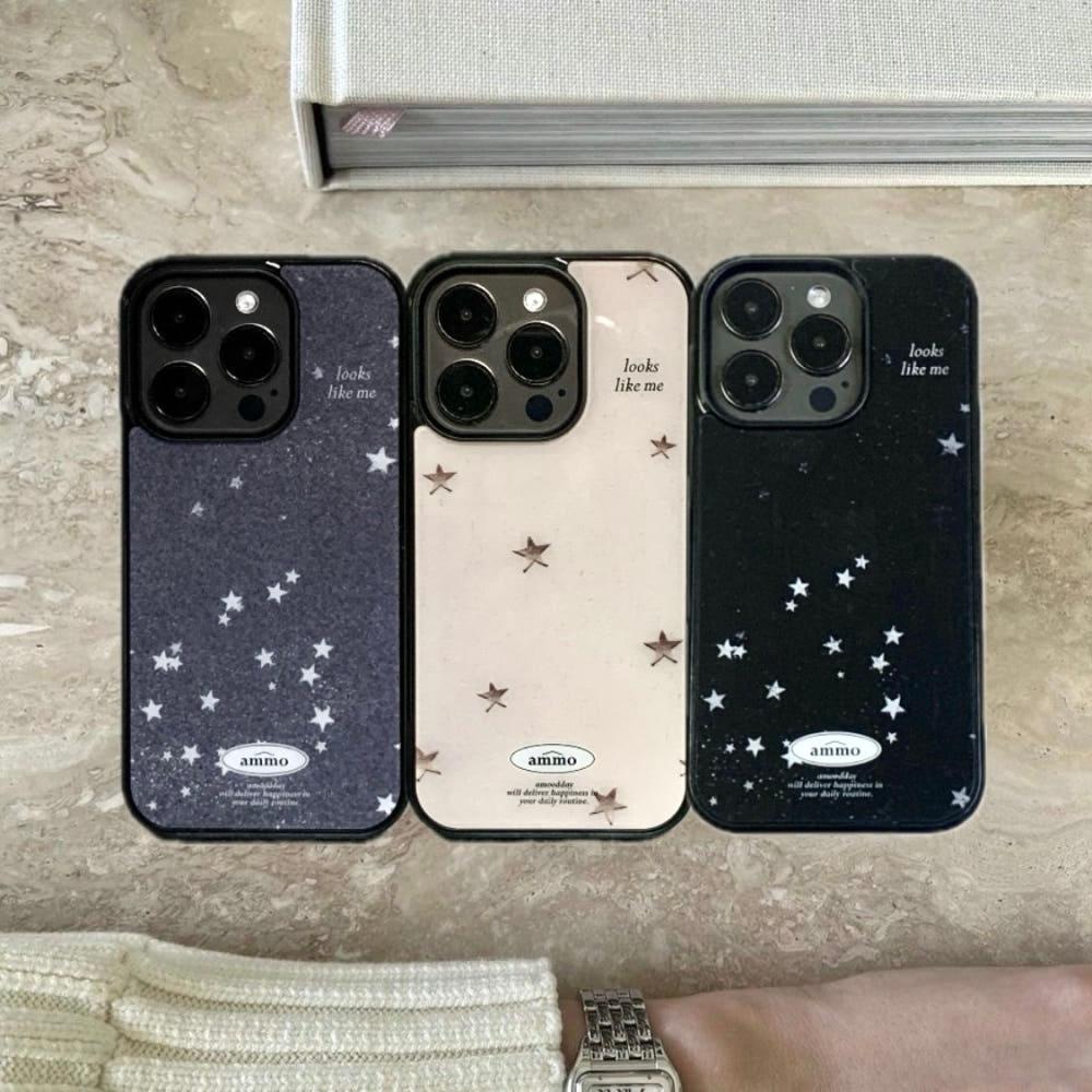 ammo  그레이프그레이 별범퍼글라스 케이스 14pro