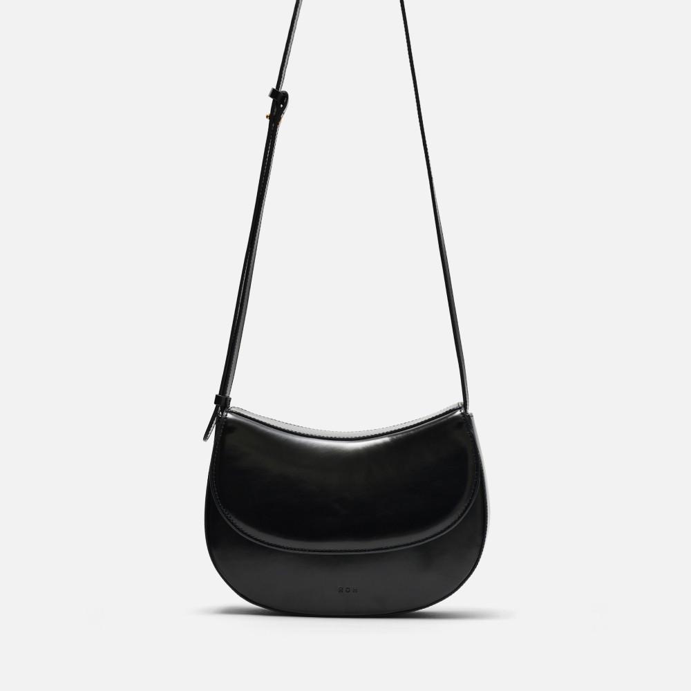 Mini peanut bag Patent black