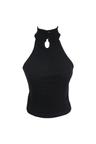 하루[春] - Halter neck button sleeveless (Black/White)