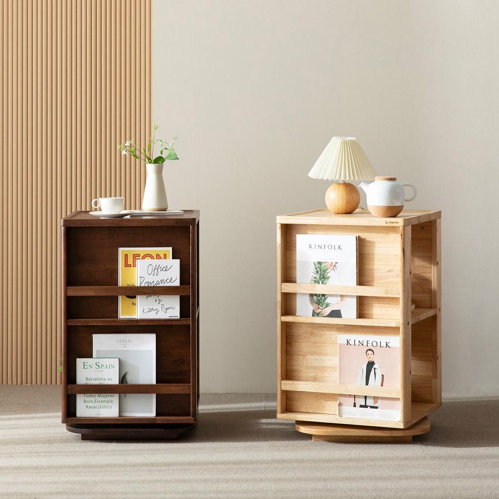 올라운드 2단 원목 회전책장 아기 유아 어린이책장