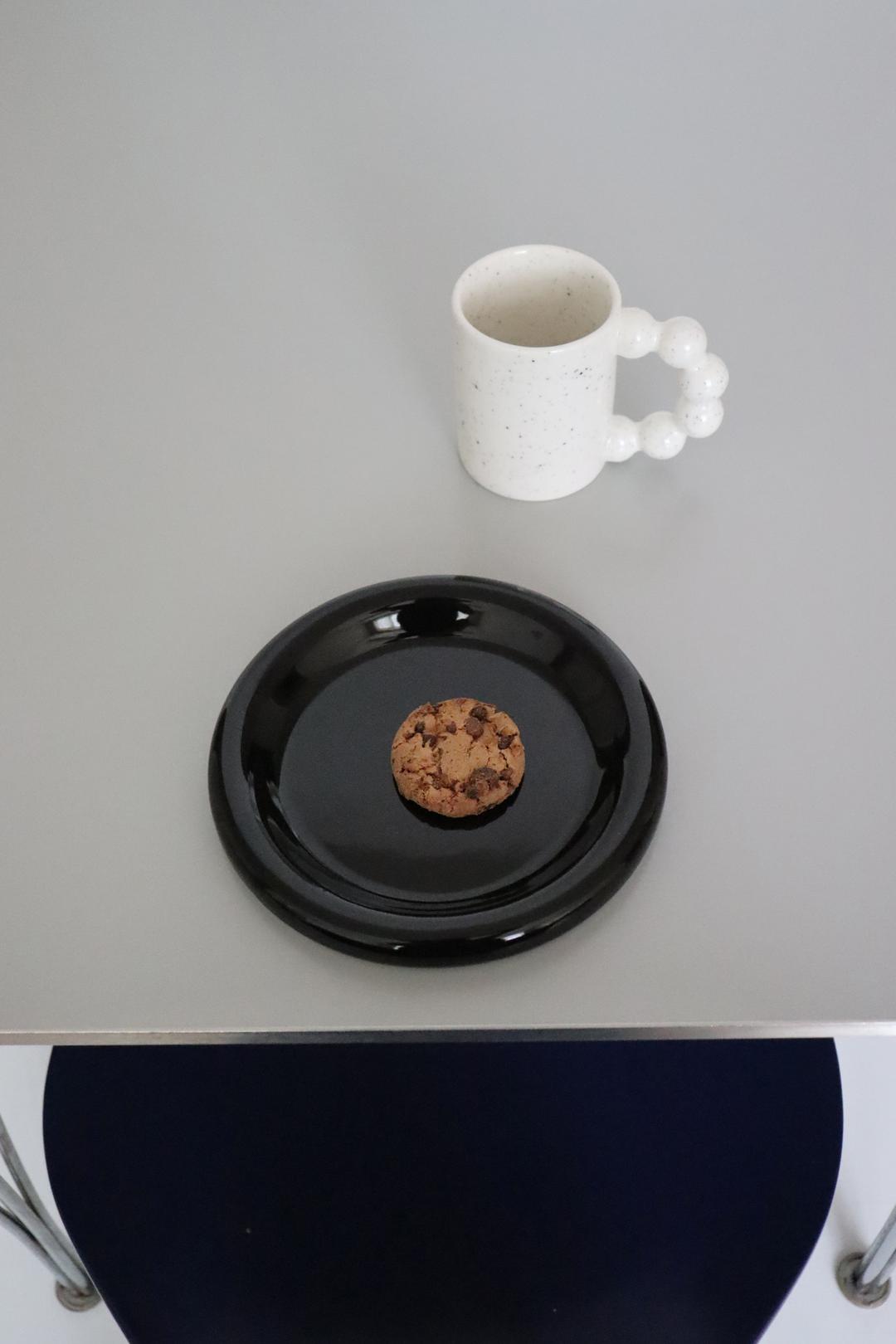 ARCH MUG(black,mint dot)/RING PLATE(black) [SET]