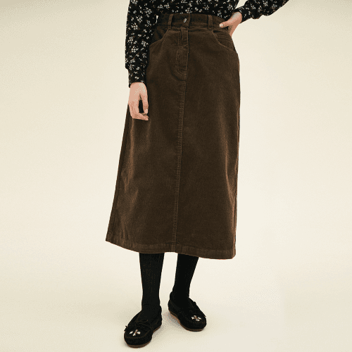 [24겨울]5포켓 스커트 (코듀로이) 브라운 244401SBR