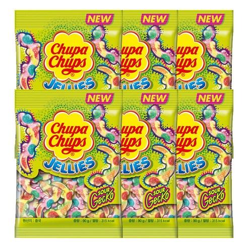 츄파춥스 젤리 사워게코 90g X 6봉, 90g, 6개 - 츄잉젤리 | 쿠팡