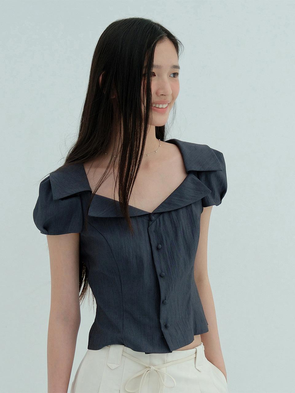 Wide Open Collar Blouse