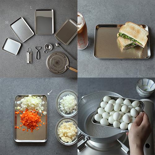 스텐트레이(식재료준비,간식,브런치트레이,4size)