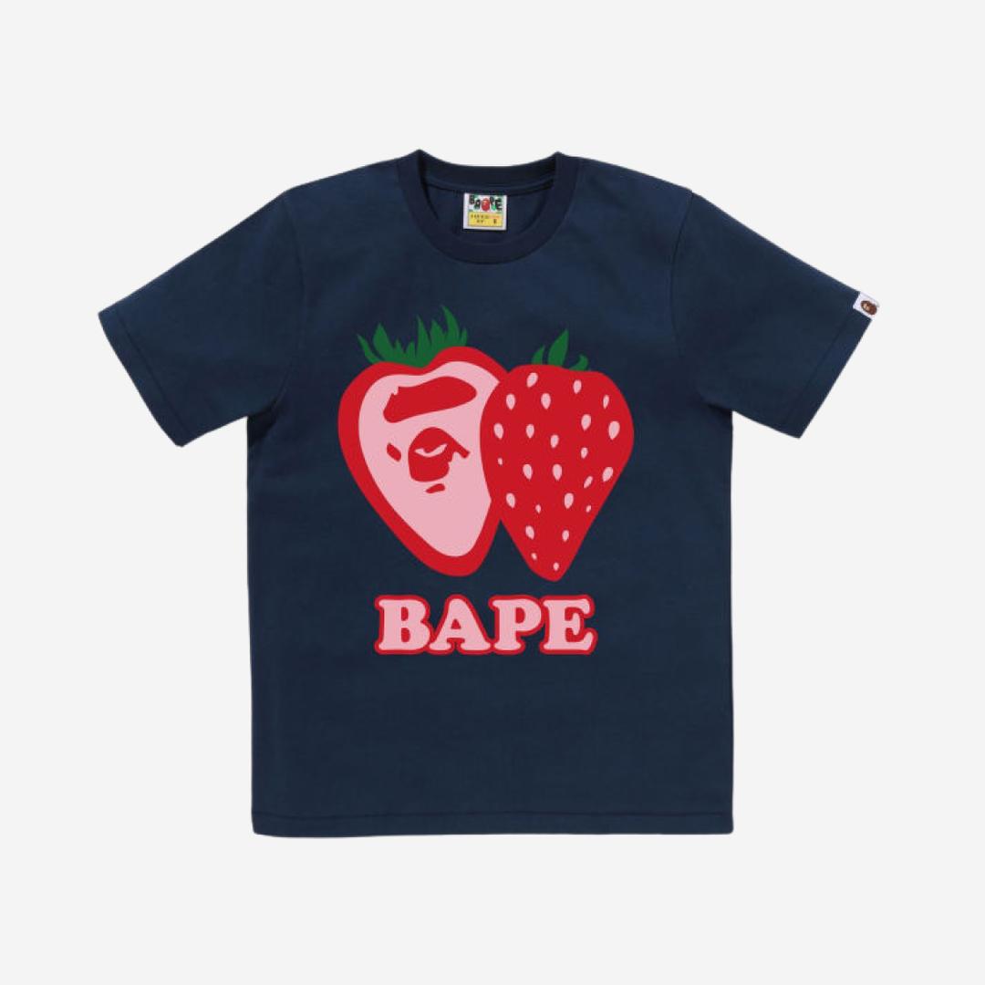 (W) BAPE Strawberry T-Shirt Navy Blue