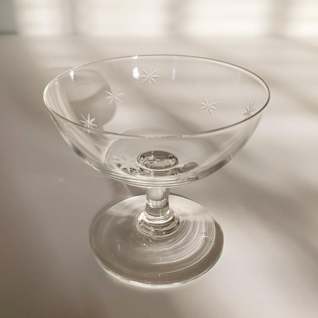 ​1950s star dust sorbet glass
