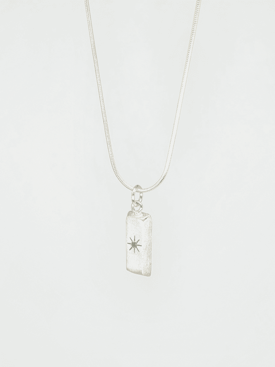 The Sun Rectangle Pendant Chain Necklace