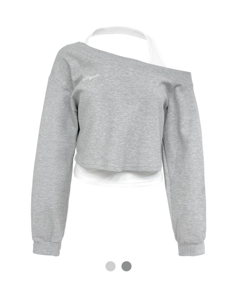 코지앤키치 헤일리 오프숄더 레이어드 맨투맨