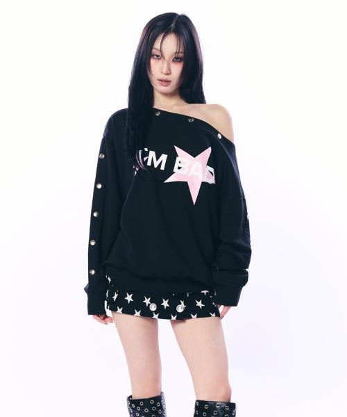 STUDDED SLEEVE MTM / BLACK