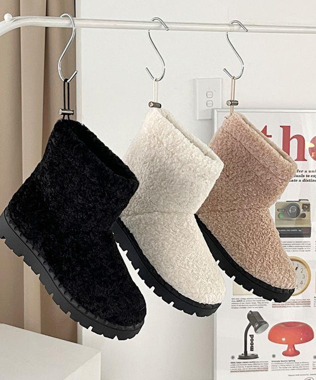 스트링 양털 테디 어그부츠