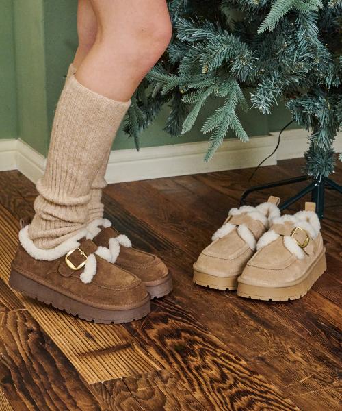 [3color] 소가죽 메리제인 버클 퍼 로퍼 EBAL57763