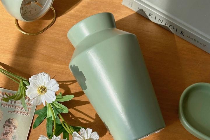 안단테 도자기 화병 카키