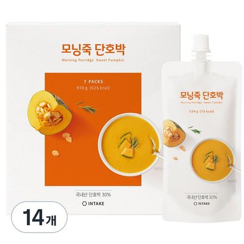 인테이크 모닝죽 단호박 즉석죽, 130g, 14개 - 즉석죽 | 쿠팡