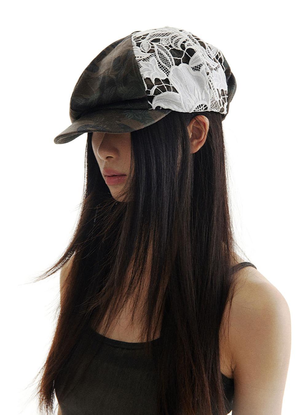 Vintage Camo Lace Beret