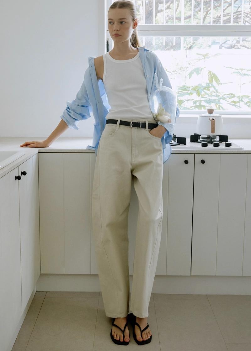 BLUE BRICK - Round tomboy denim (cream)