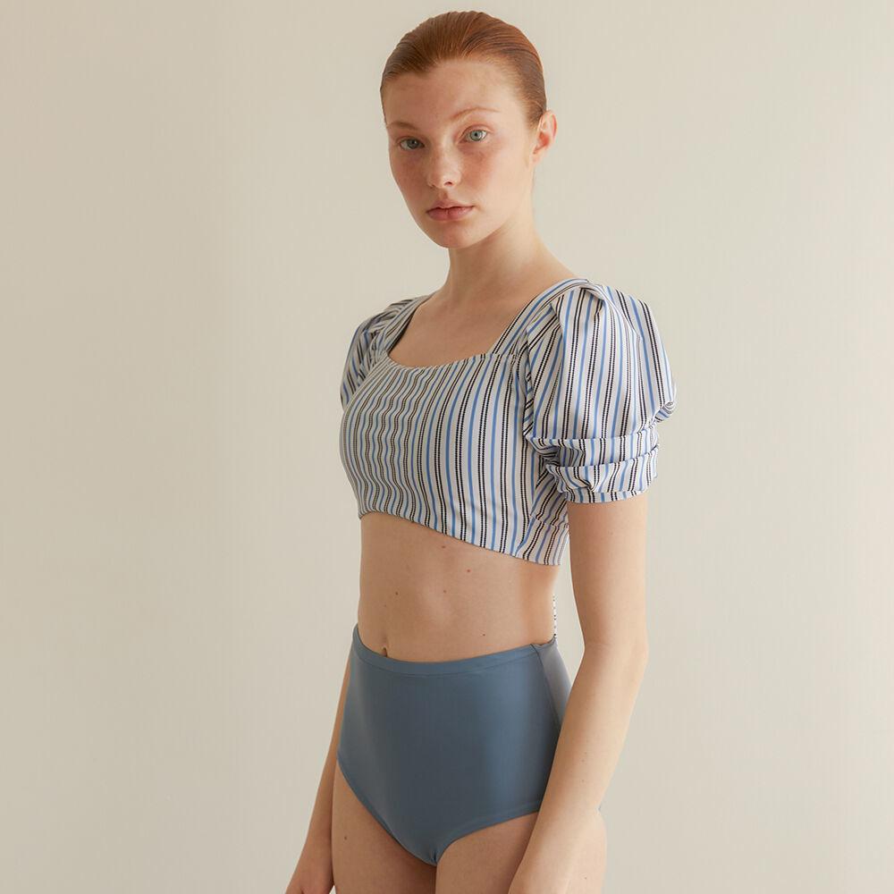 PUFF SLEEVE BIKINI BOTTOM - BLUE