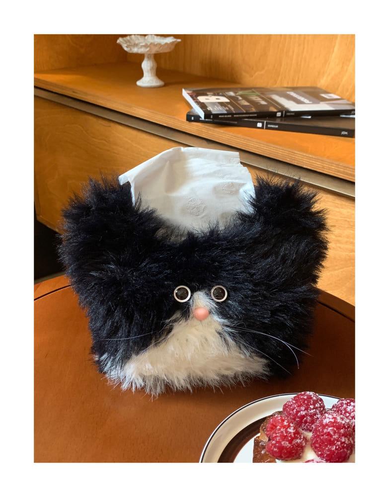 지미하우스 미야오 고양이 휴지 티슈 케이스 보관 수납