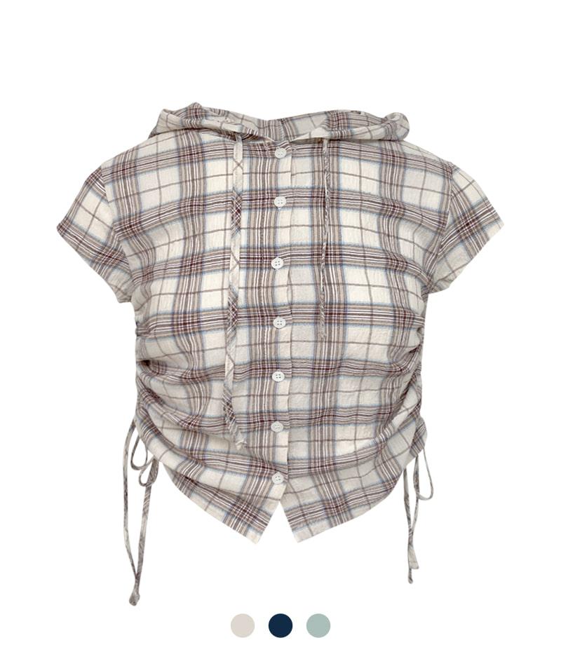 매건 셔링 후드 셔츠