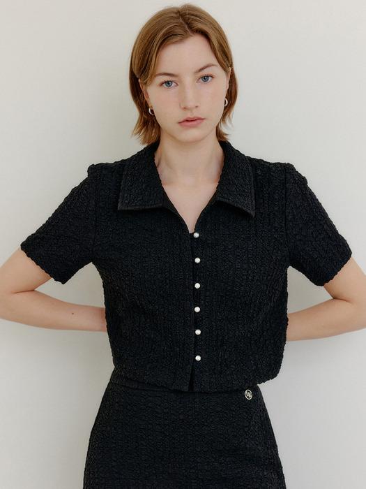 브리트니 크롭 윙클 블라우스 / BRITNEY CROP WRINKLE BLOUSE_2colors