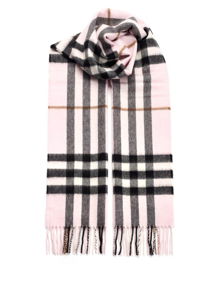 Burberry Checked Fringed-Edge Scarf