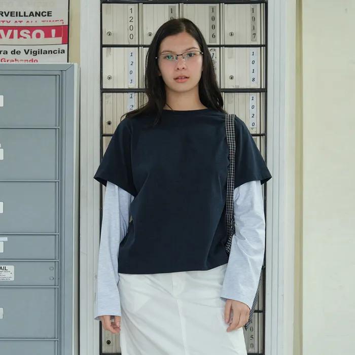 Lc LAYERED TEE_NAVY [LC261TS03NV]