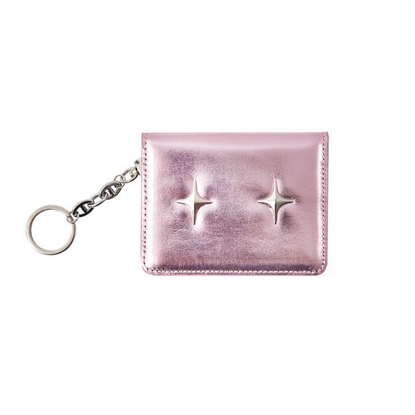 Sparkle star card wallet Metal pink