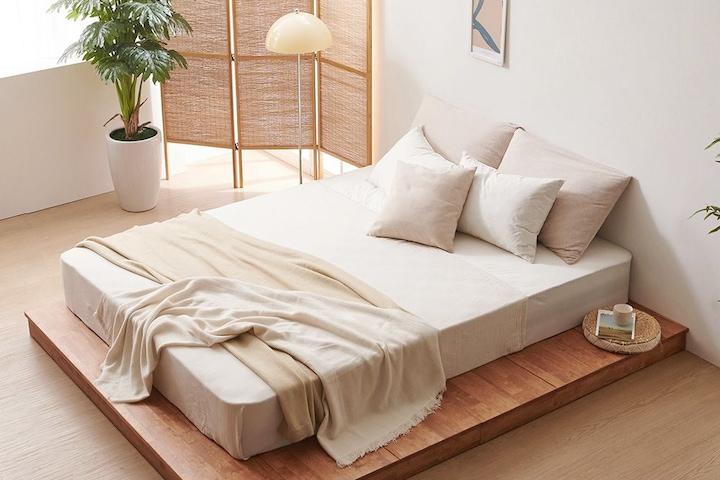맞춤가능/ 차마루 원목 저상형 평상침대 MS/SS/Q/LK/SLK 5sizes_G30A