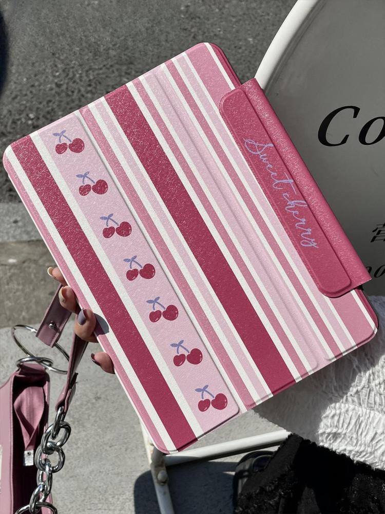 수심 Ipad Cherry Case 아이패드 체리 케이스 에어 미니 프로 귀여운 핑크