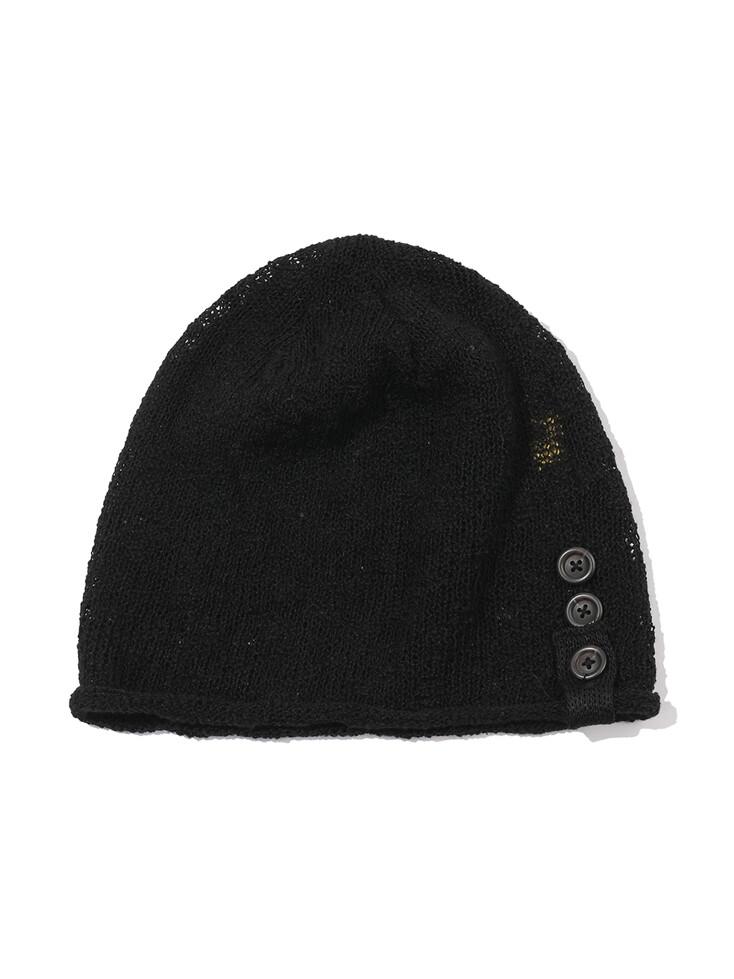 Button Turban Beanie(BLACK)