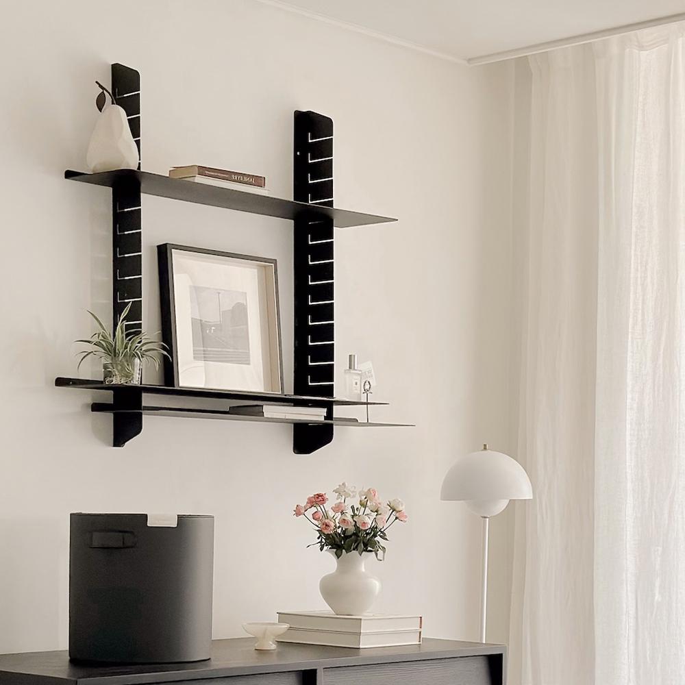 (10주년특가) 애즈펙트 슬라이드 벽 선반 - 블랙