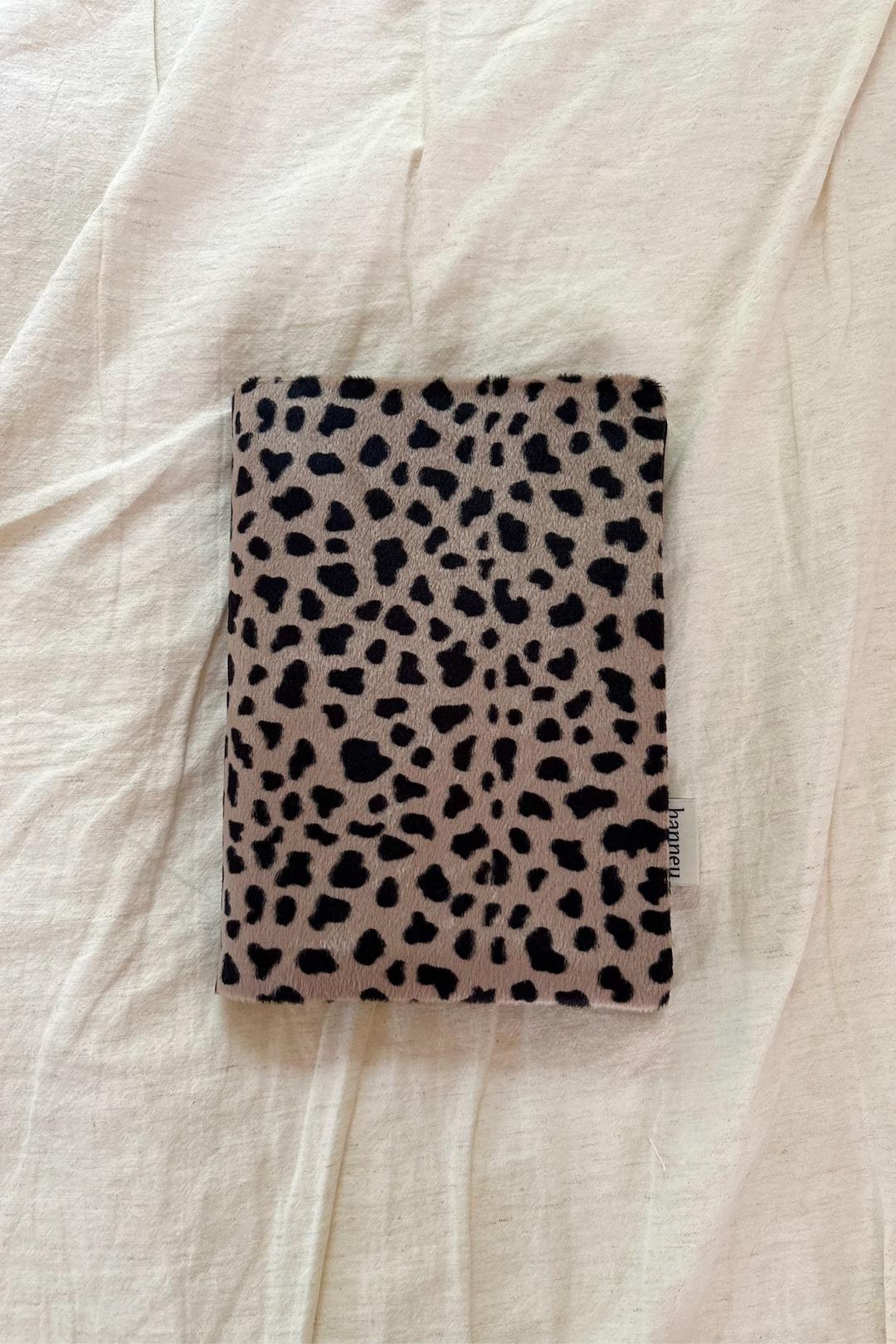 handmade basic book cover (velvet leopard mocha)
