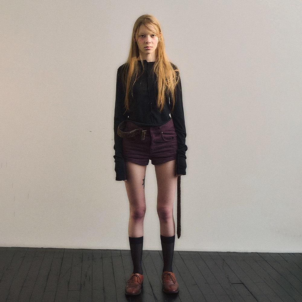 PURPLE CORDUROY MICRO SHORTS