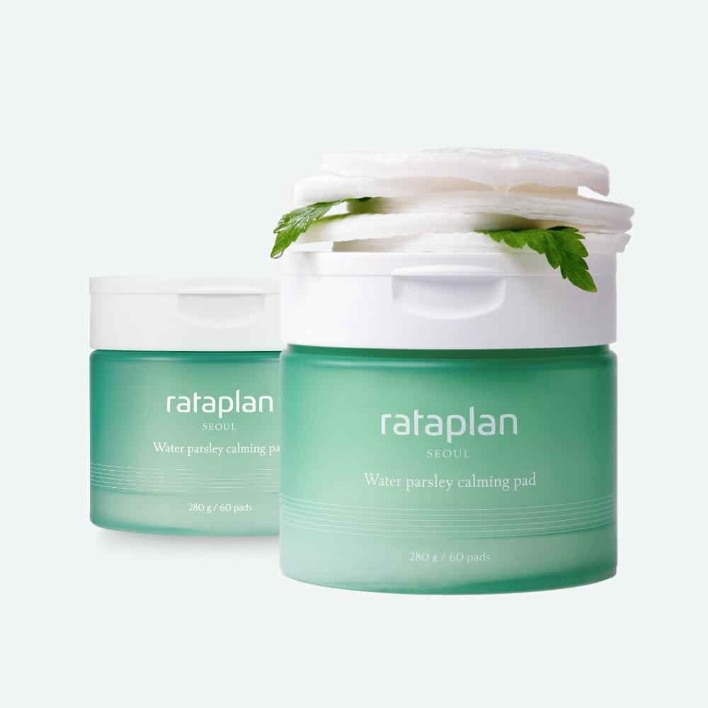 라타플랑 미나리 진정 패드 60매X2개/열진정 수분 각질 토너패드