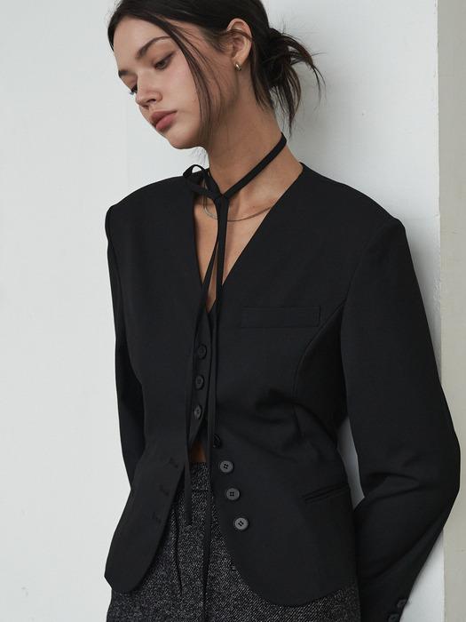 BUTTON LACE UP JACKET