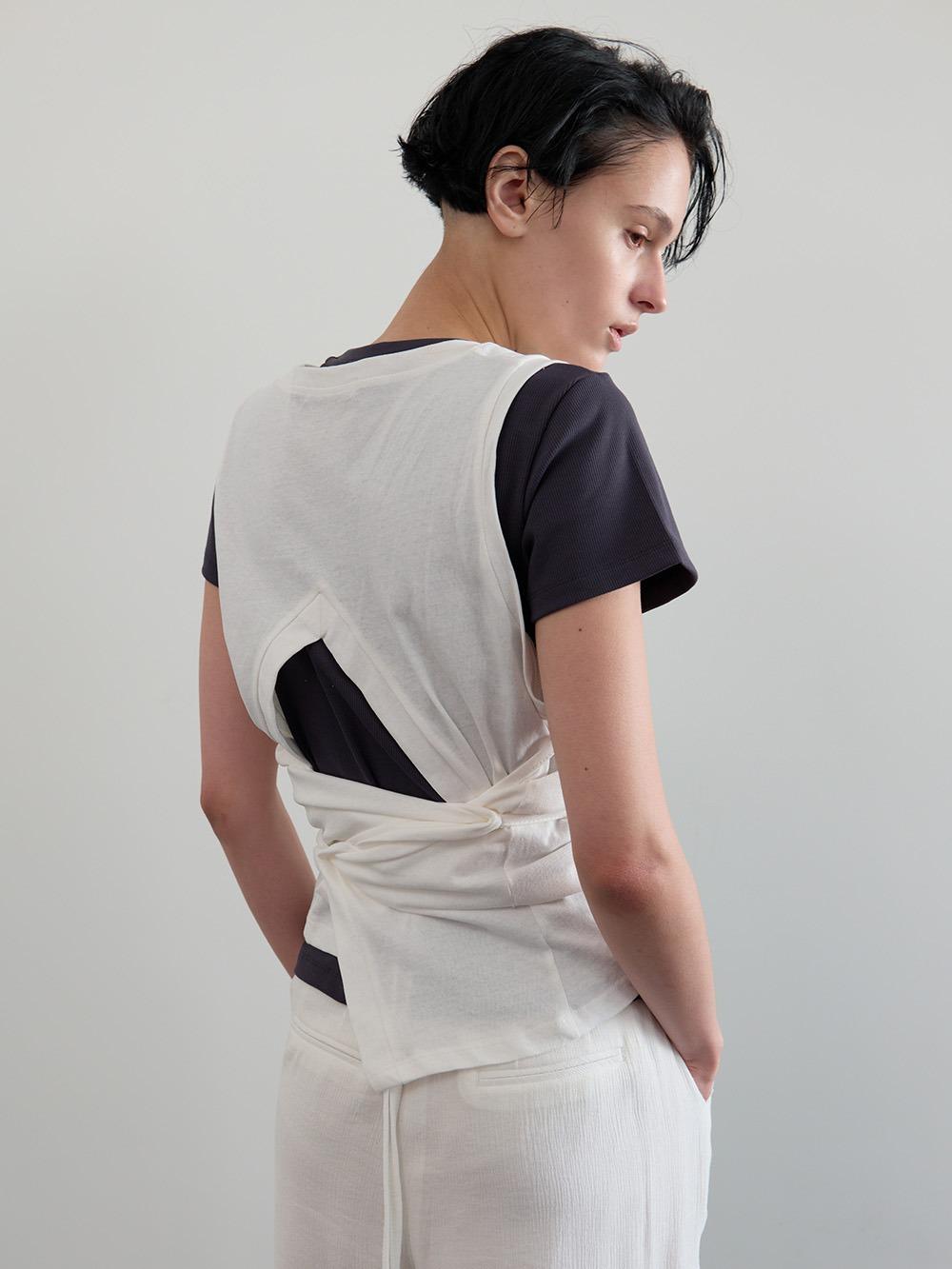 Open Back Tie Vest (white)