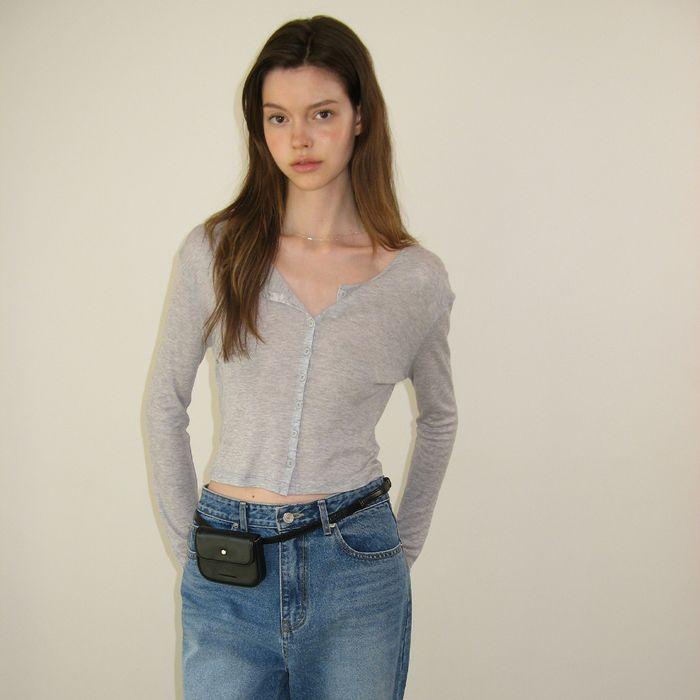 Lovey Button Cardigan - Grey