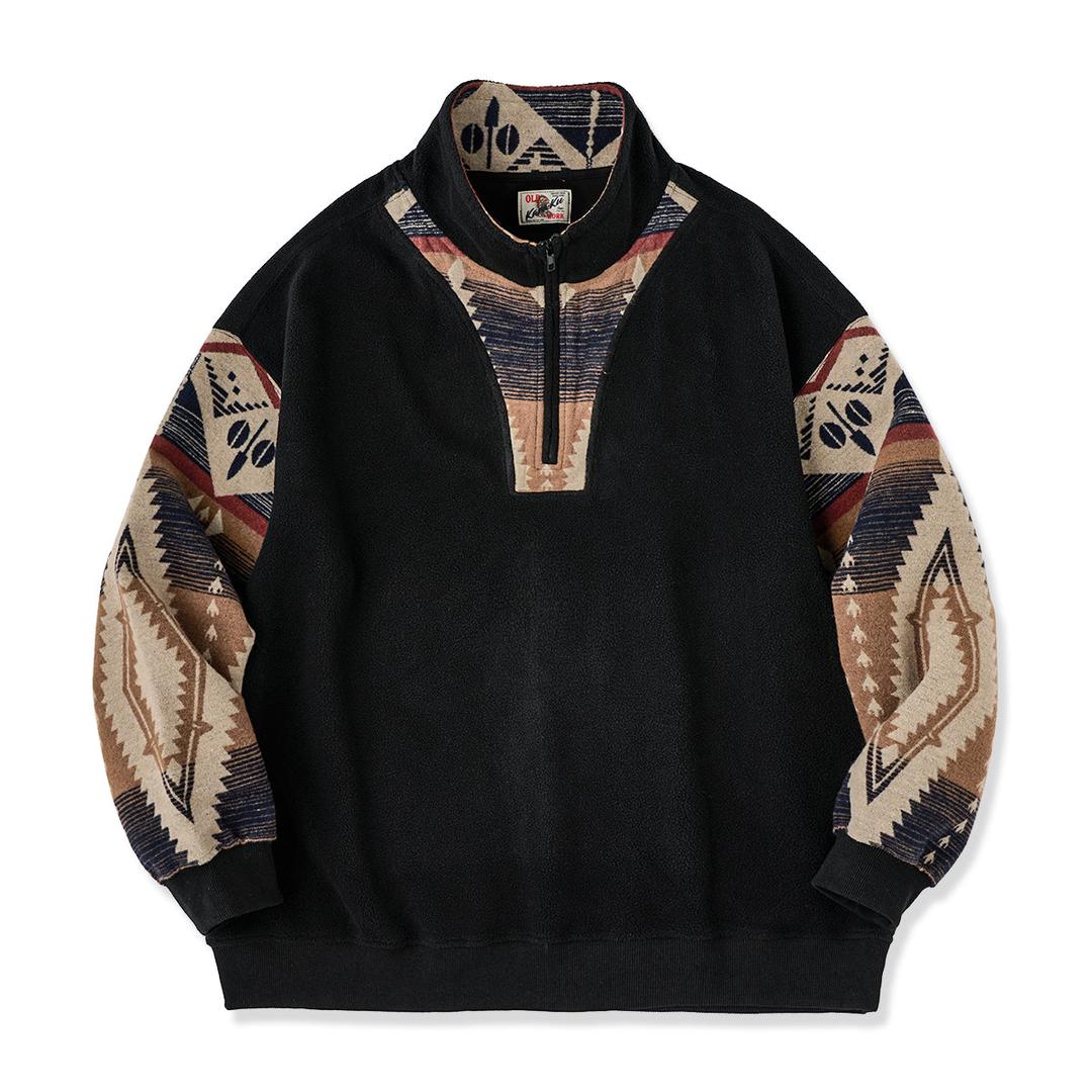 【재입고】나바호 무늬 콤비 하프 집업 폴라폴리스 풀오버 스웨트