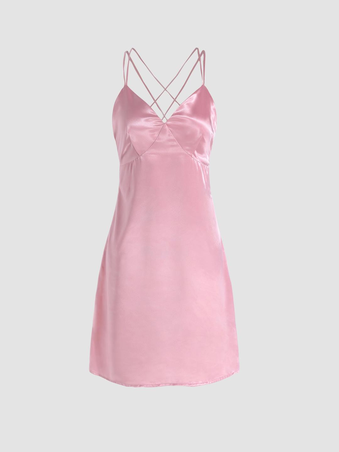 Solid Satin Cami Dress