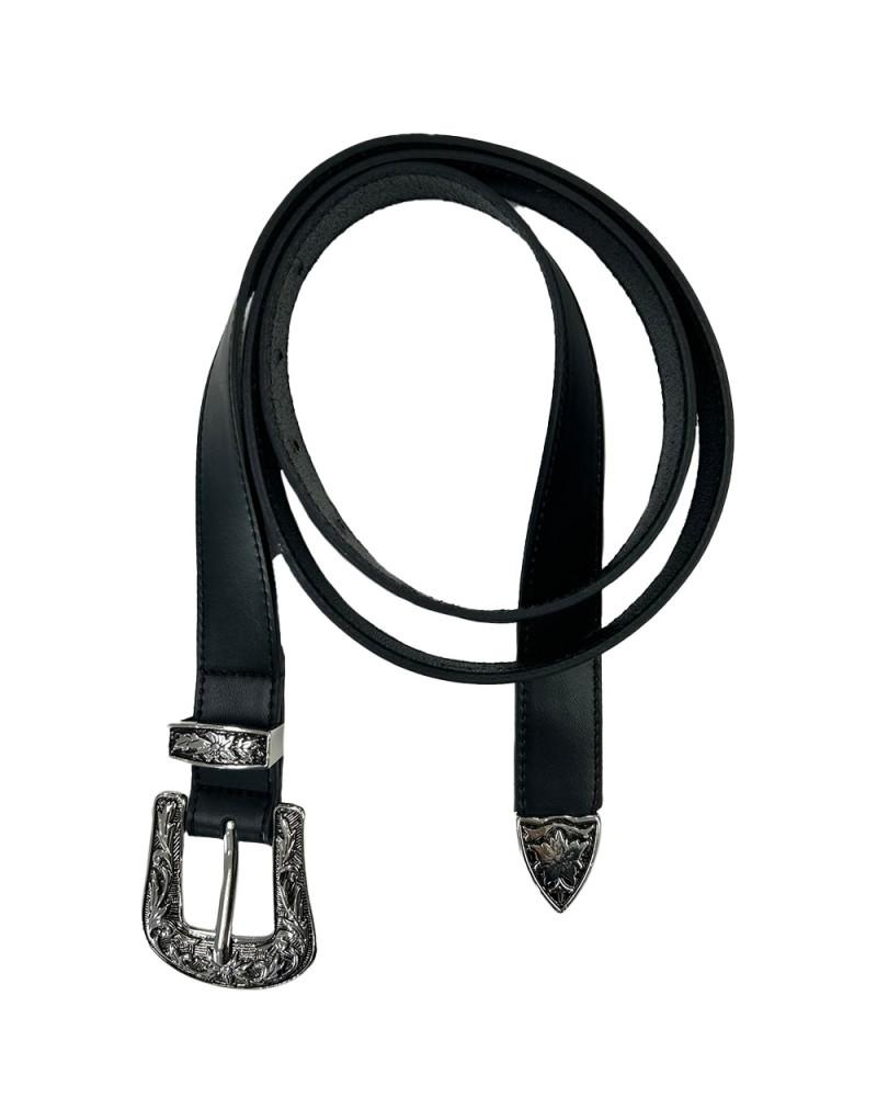 (소가죽) 스네이프 웨스턴 레더 벨트 Black