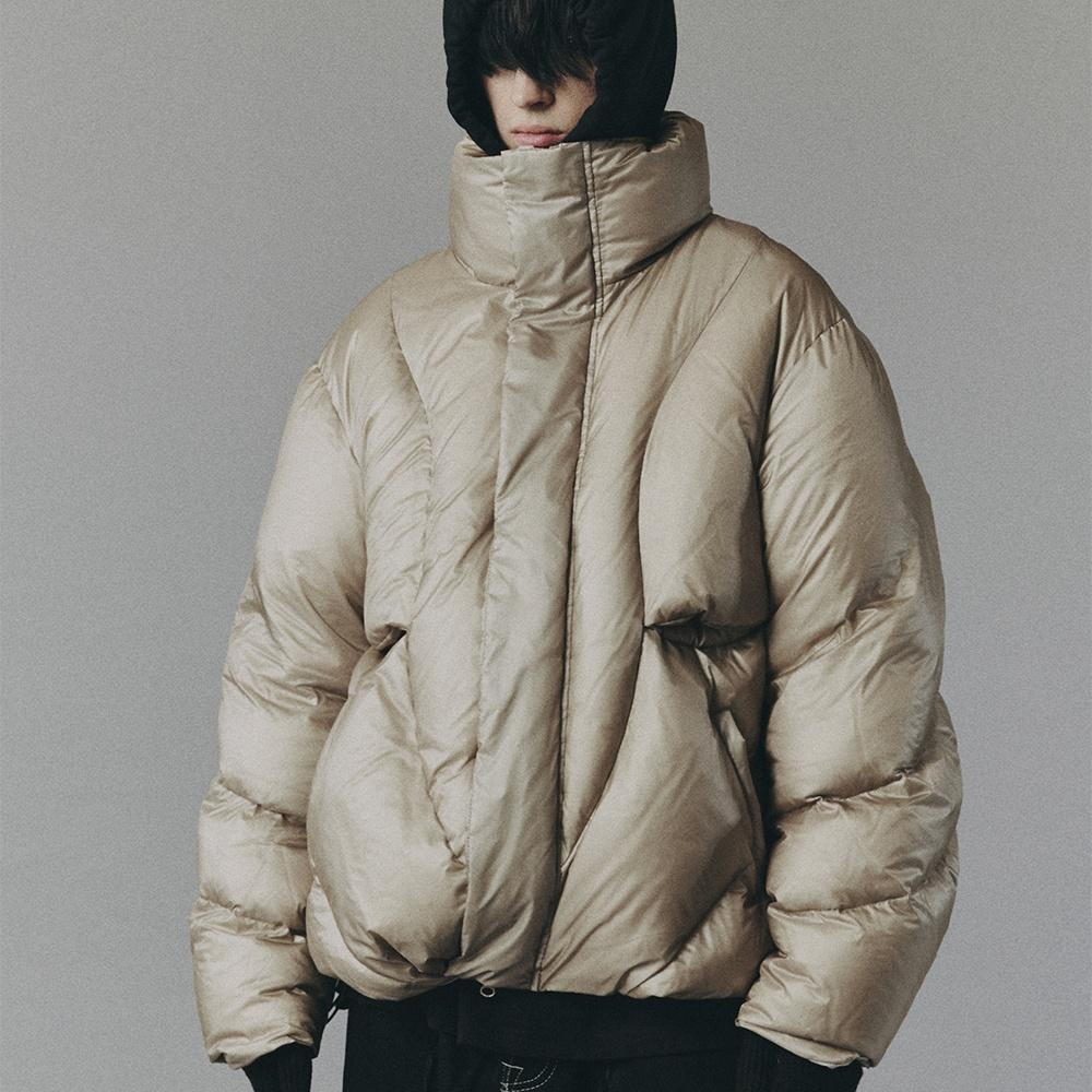 PUFF-DOWN CURVY JACKET_MOHAVE SILVER