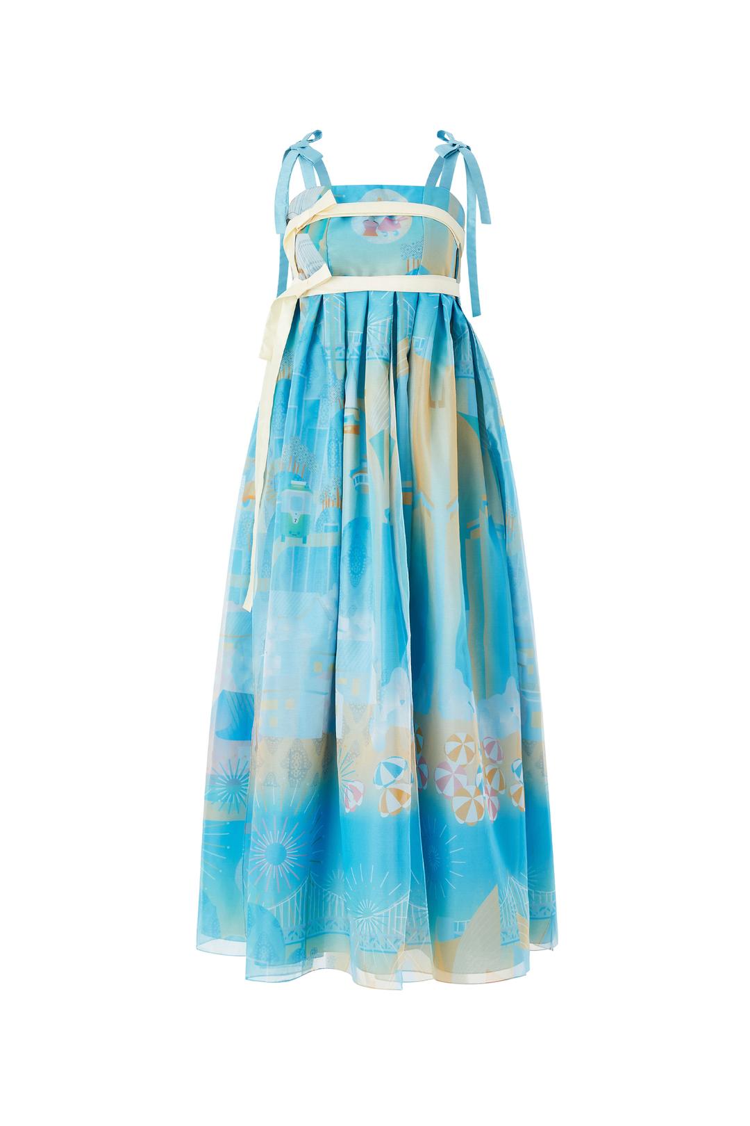 부산 리본 갈래 드레스