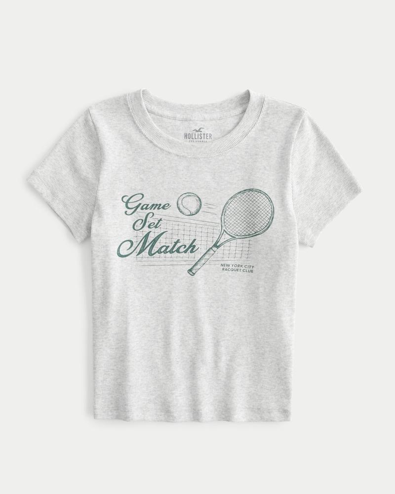 Game Set Match Tennis Graphic Ribbed Baby Tee