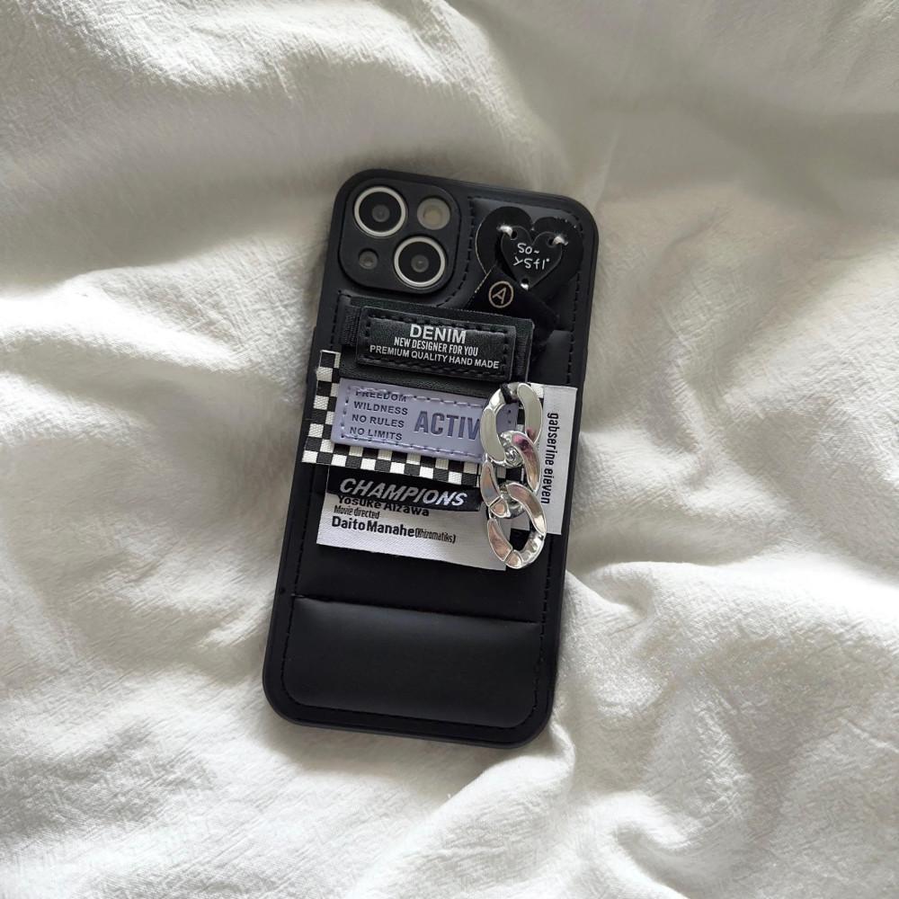 수심 Black Heart Case 아이폰 케이스 힙한 심플 패딩 유니크 y2k 프로