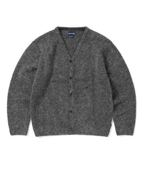 Hairy Knit Cardigan Charcoal